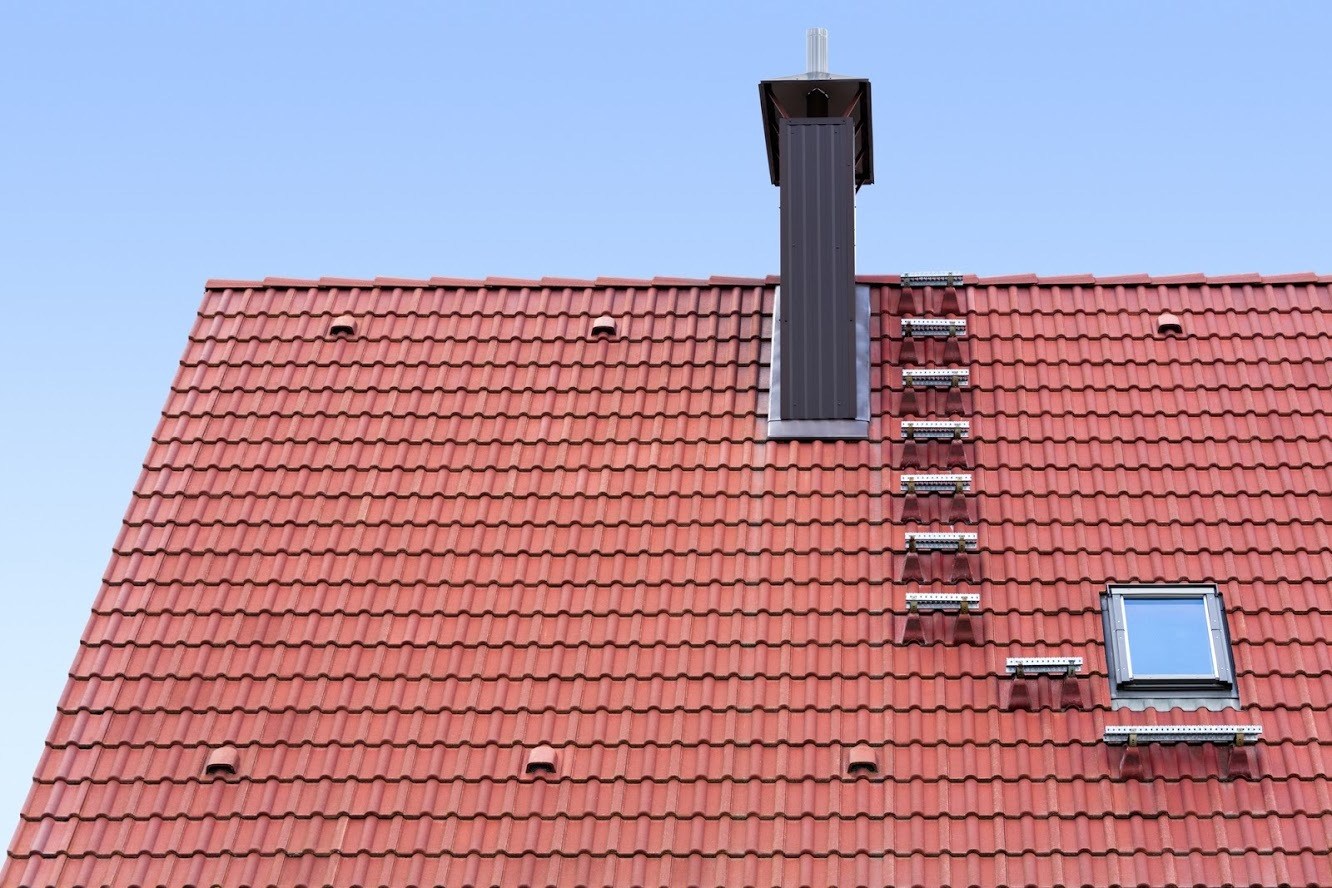 tile roofing on large building