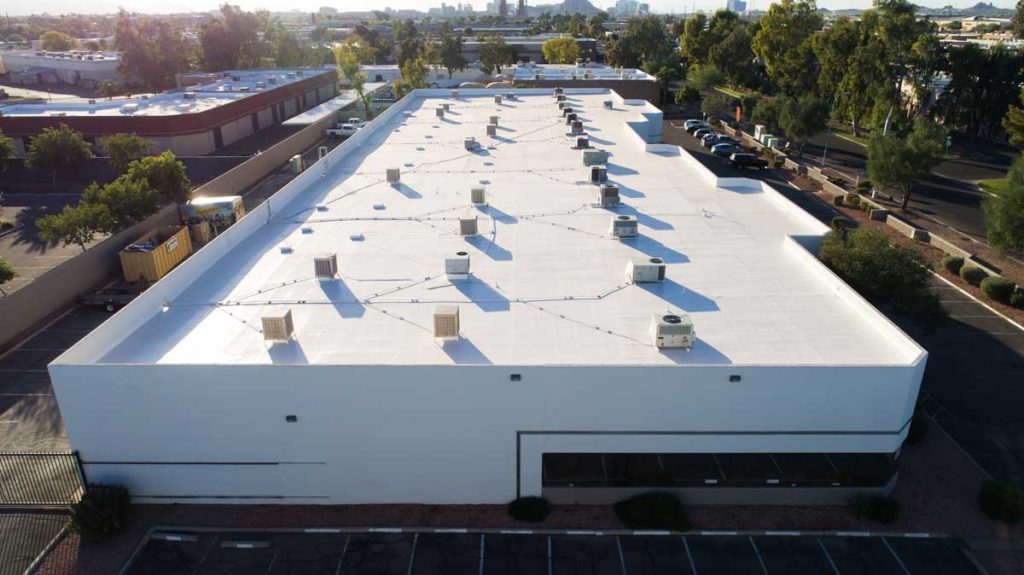 spray foam white commercial roofing