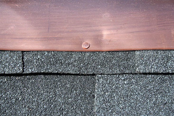 copper roof flashing for asphalt shingle roofs