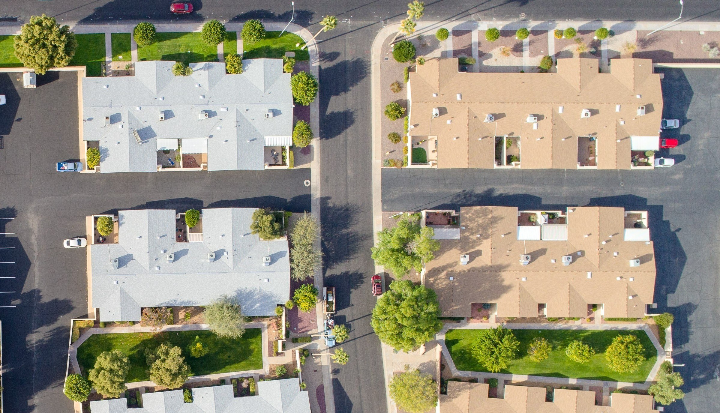 Overhead shot of shingle roofs in Arizona