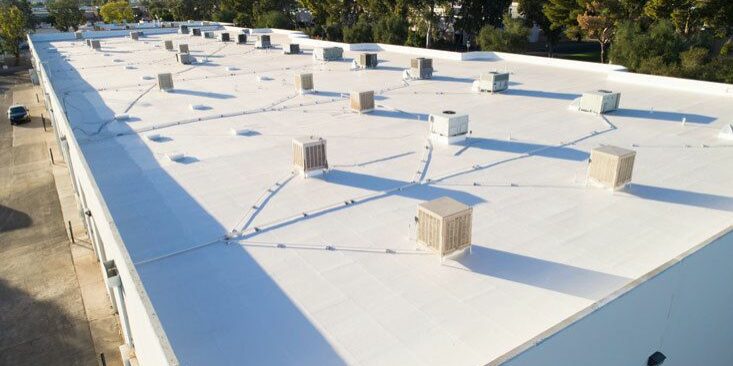 white commercial roofing
