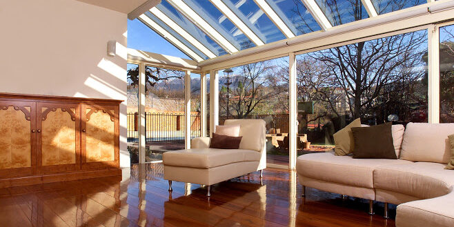 modern sunroom with luxury skylight features